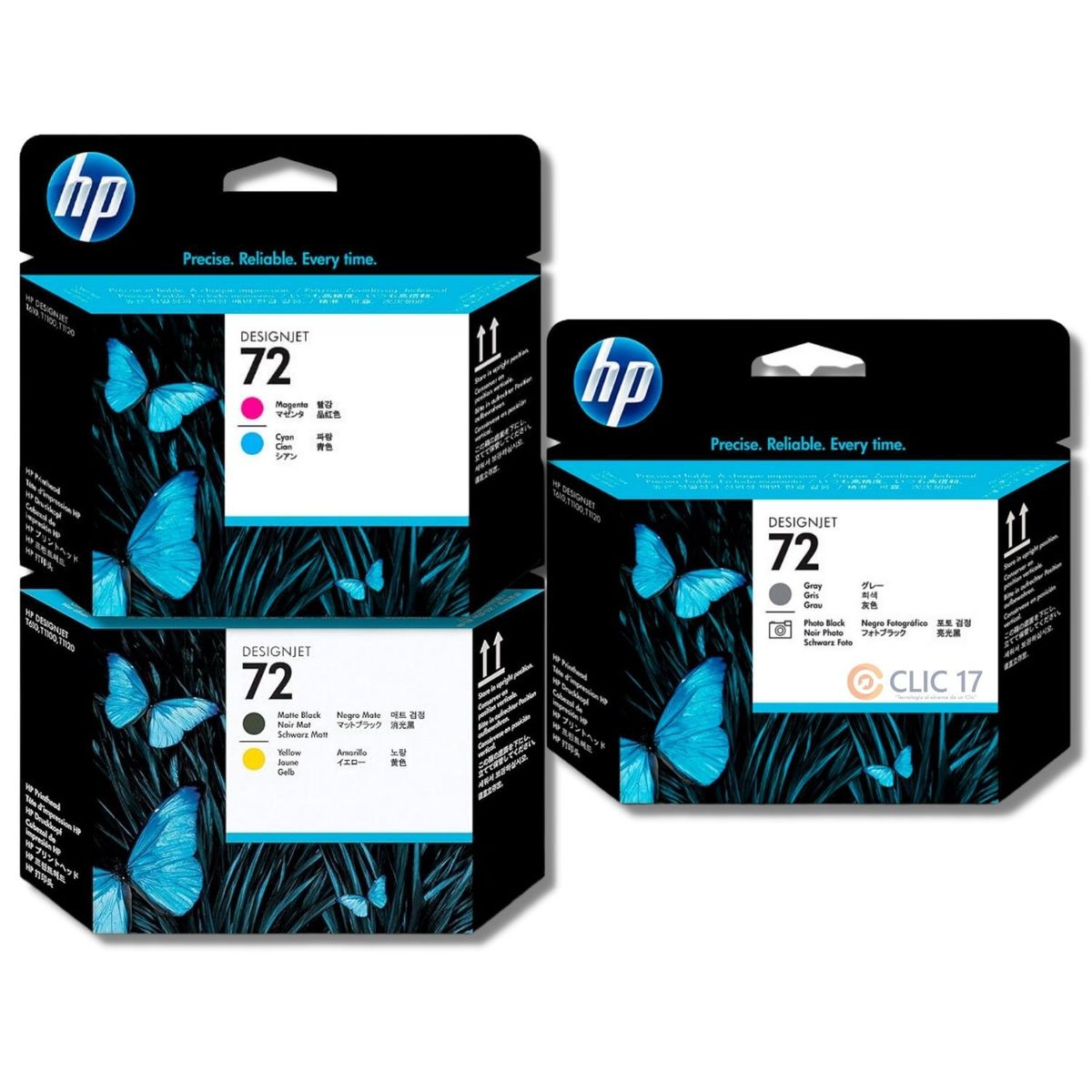 HP - Kit Cabezal HP 72 Mate Black/Amarillo, Gray/Photo Black, Magenta/Cian