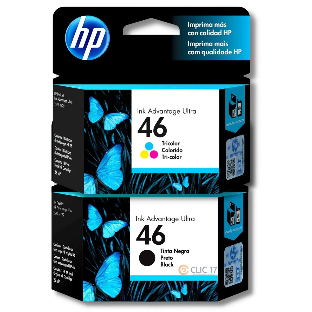 HP - Kit Tinta HP 46 Negro Tricolor Original