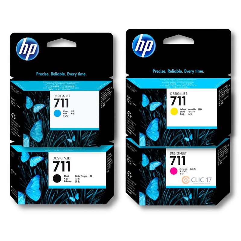 HP - Kit Tinta HP 711 29ml Cyan Magenta Amarillo Negro