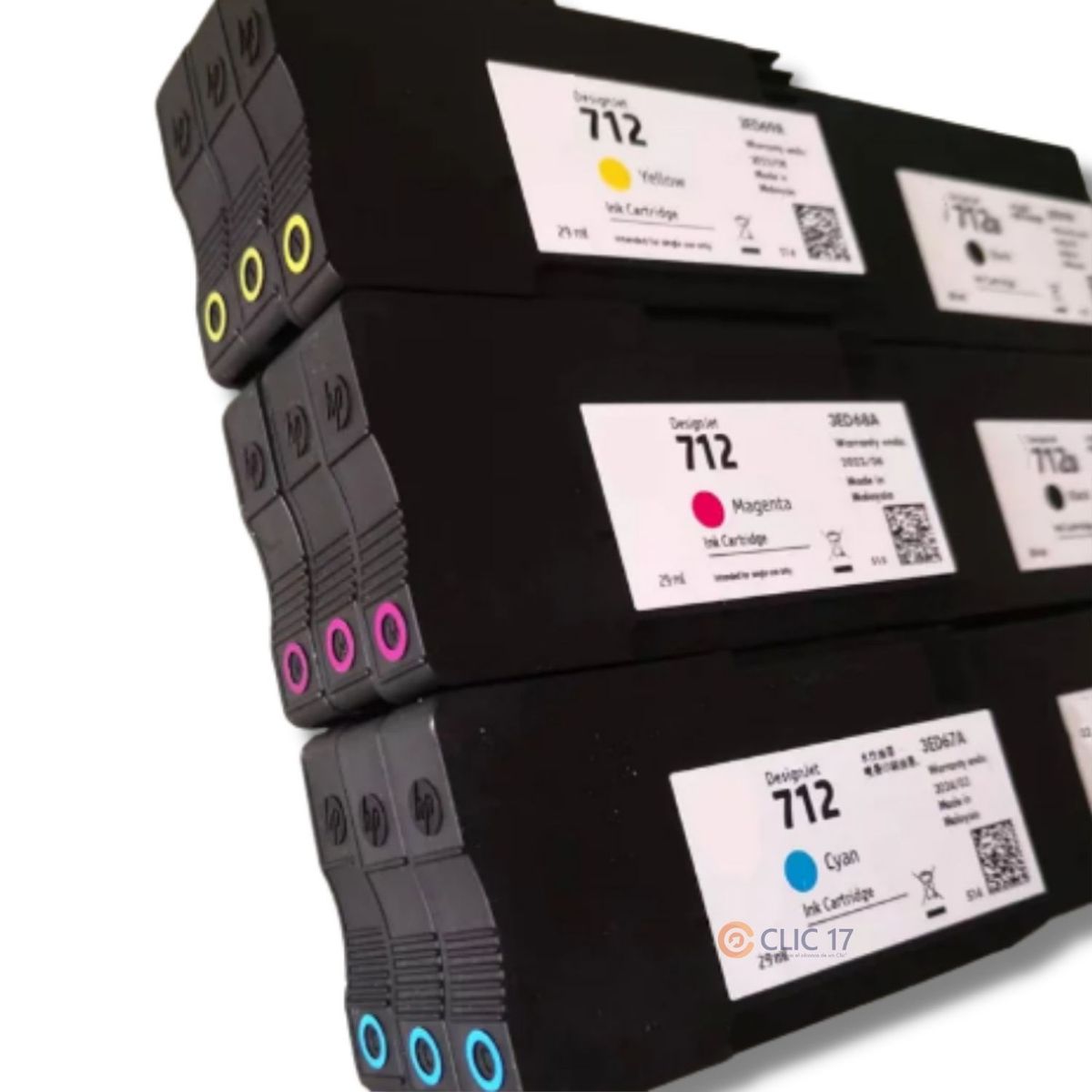 HP - Kit Tinta HP 712 Tripack Cyan Magenta Amarillo Negro
