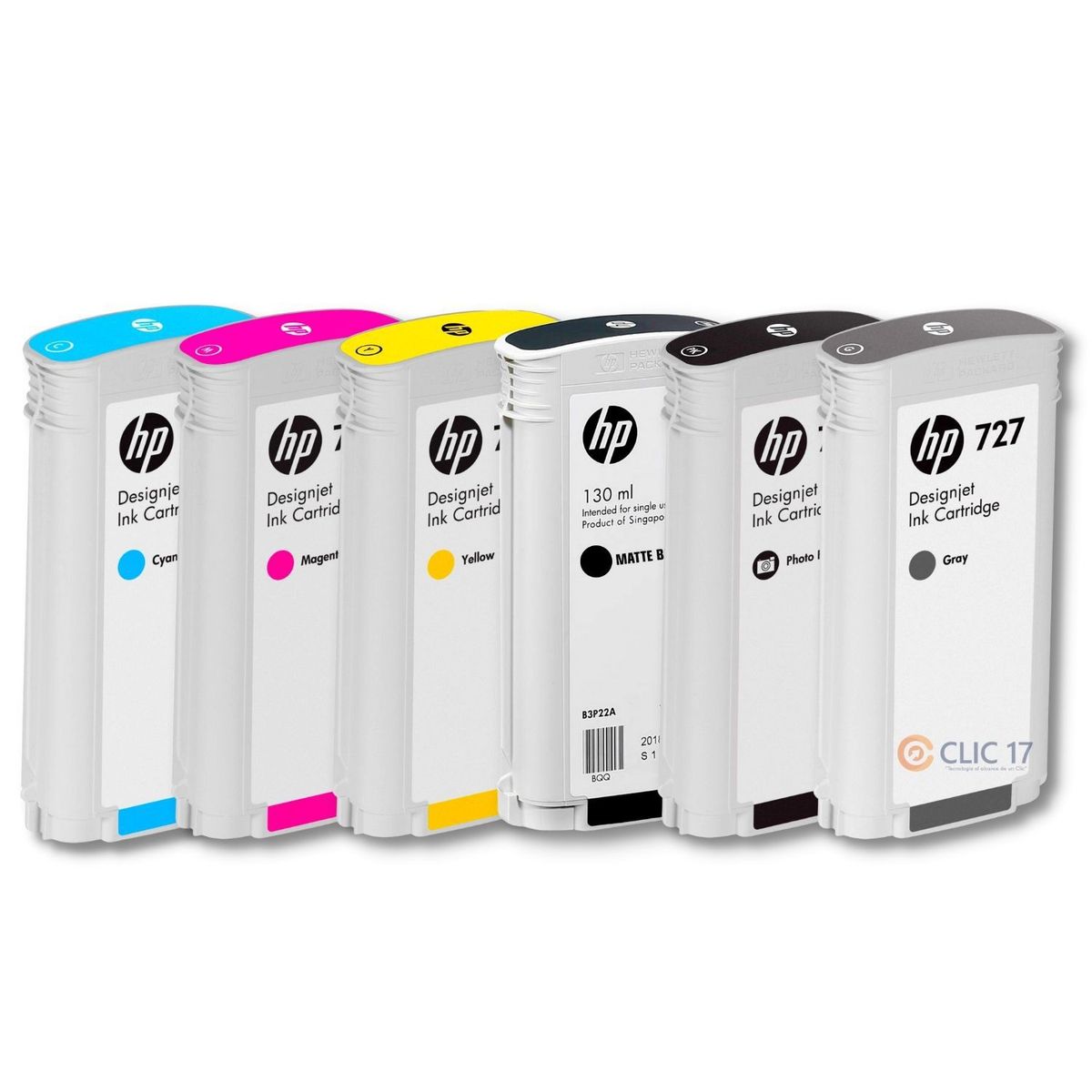 HP - Kit Tinta HP 727 Cyan Magenta Amarillo Mate/Black Photo/Black Gray