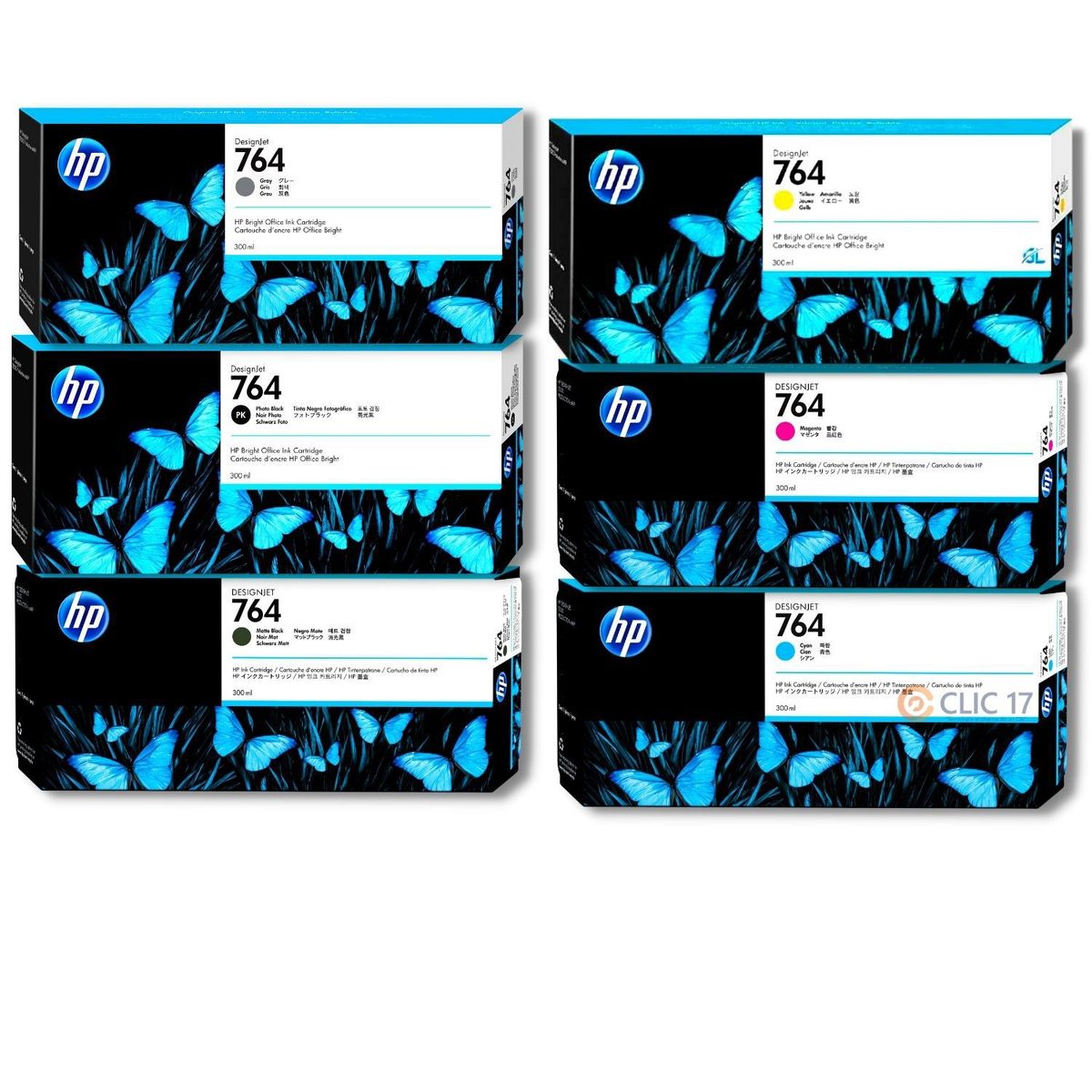 HP - Kit Tinta HP 764A Cyan Magenta Amarillo MateBlack PhotoBlack Gray