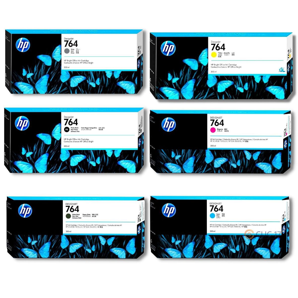 HP - Kit Tinta HP 764A Cyan Magenta Amarillo MateBlack PhotoBlack Gray