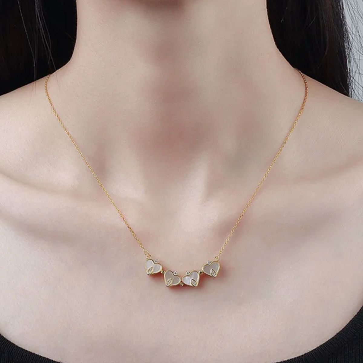 GENERICO - Collar de Trébol de Cuatro Hojas Magnético para Mujer