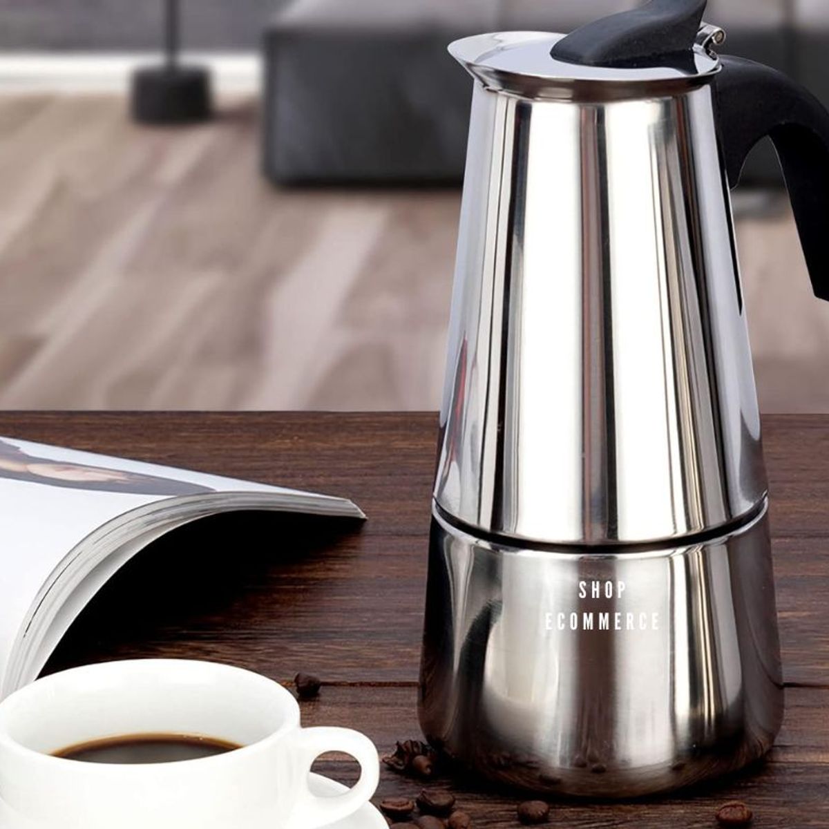 GENERICO - Cafetera moka italiana de acero 200 ml