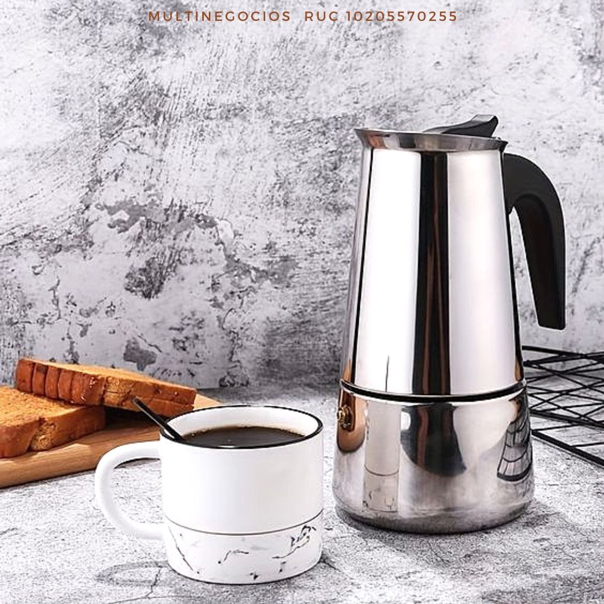 GENERICO - Cafetera moka italiana de acero 9tz