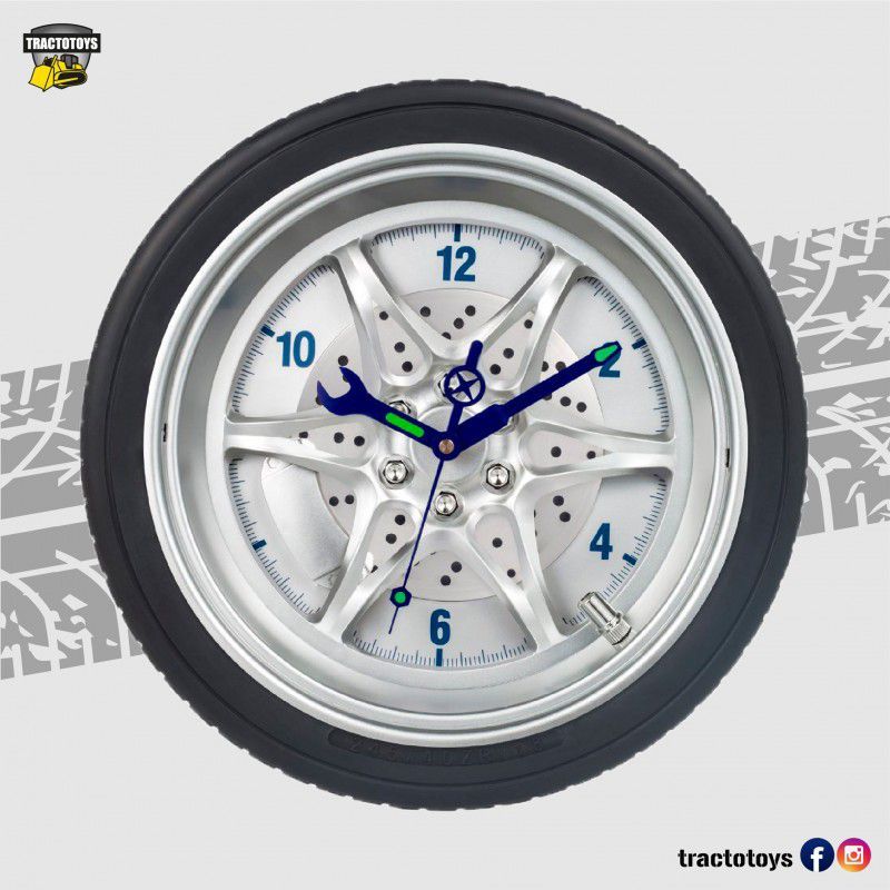 GENERICO - Reloj decorativo de pared de auto llanta