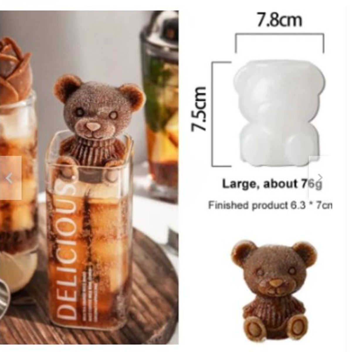 GENERICO - pack molde de hielo osito kawaii tendencia 2025