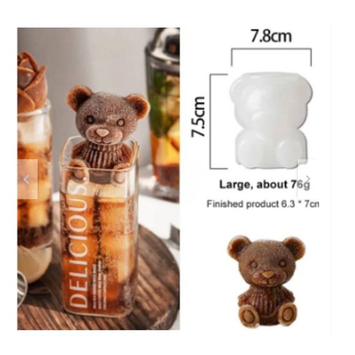 GENERICO - pack molde de hielo osito kawaii tendencia 2025