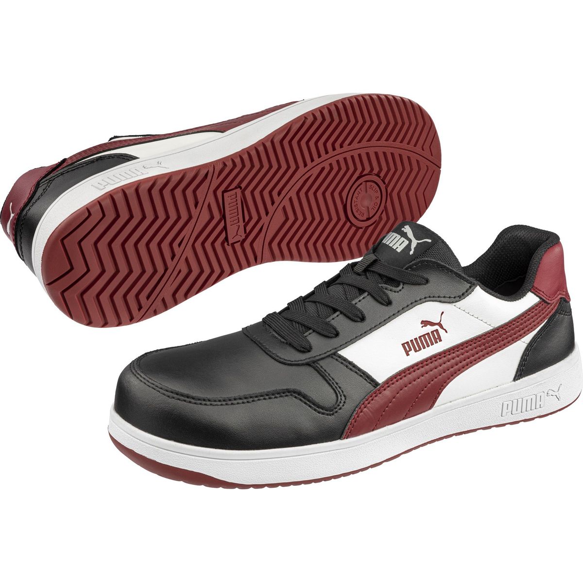 PUMA - ZAPATILLA DE SEGURIDAD FRONTCOURT BLACK-WHITE-RED LOW PUMA