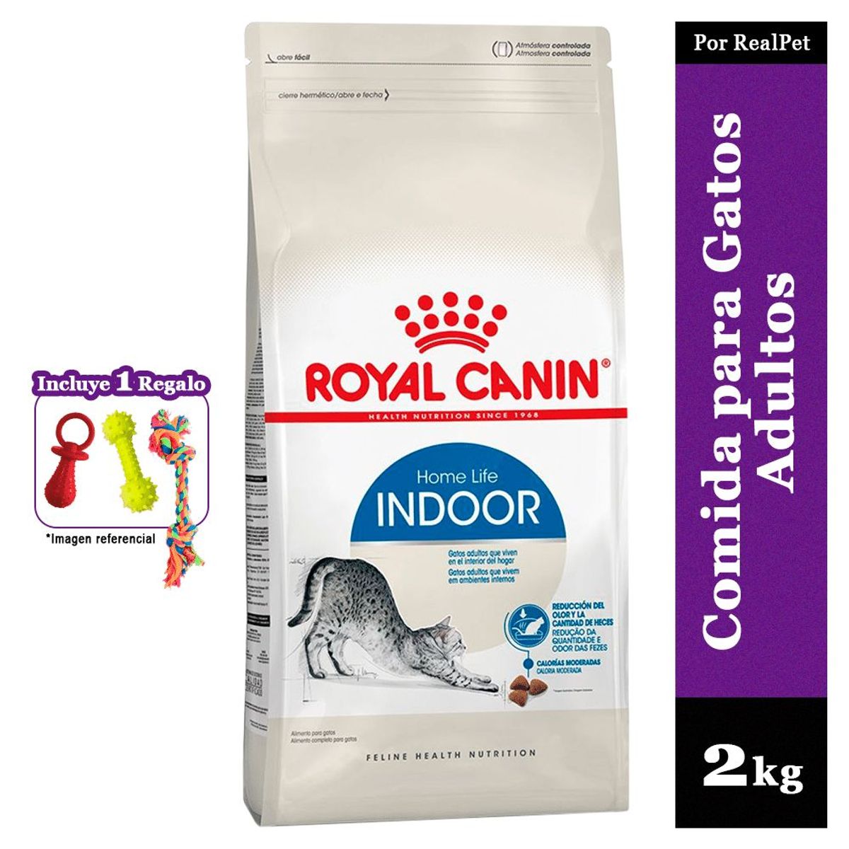 ROYAL CANIN - Comida Gatos de Interior Royal Canin Indoor27 2 kg + Regalo