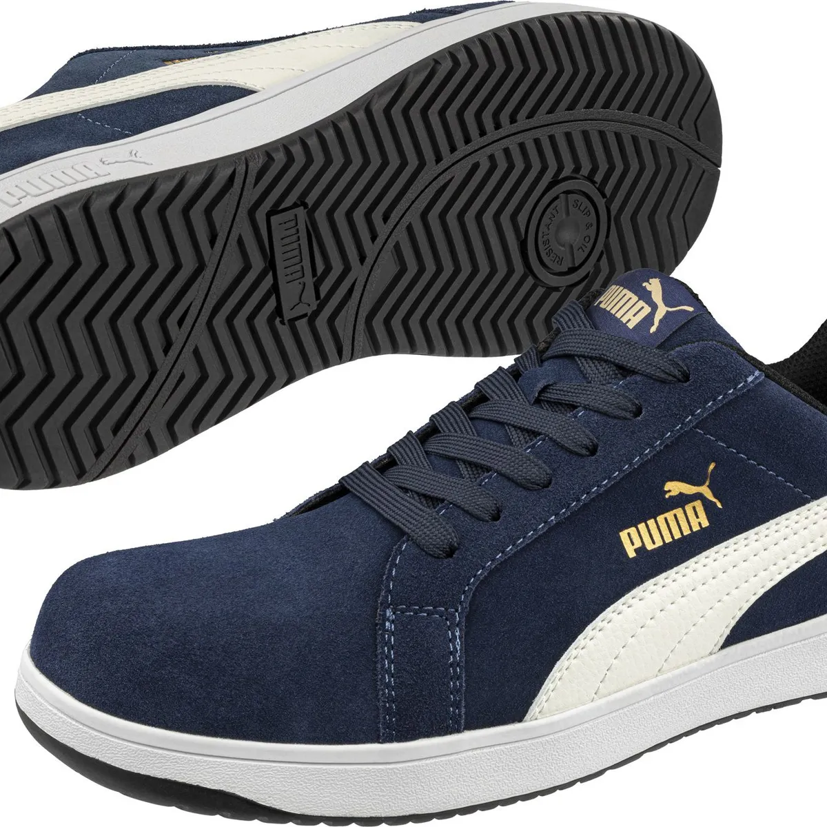 PUMA - ZAPATILLA DE SEGURIDAD ICONIC SUEDE NAVY LOW PUMA