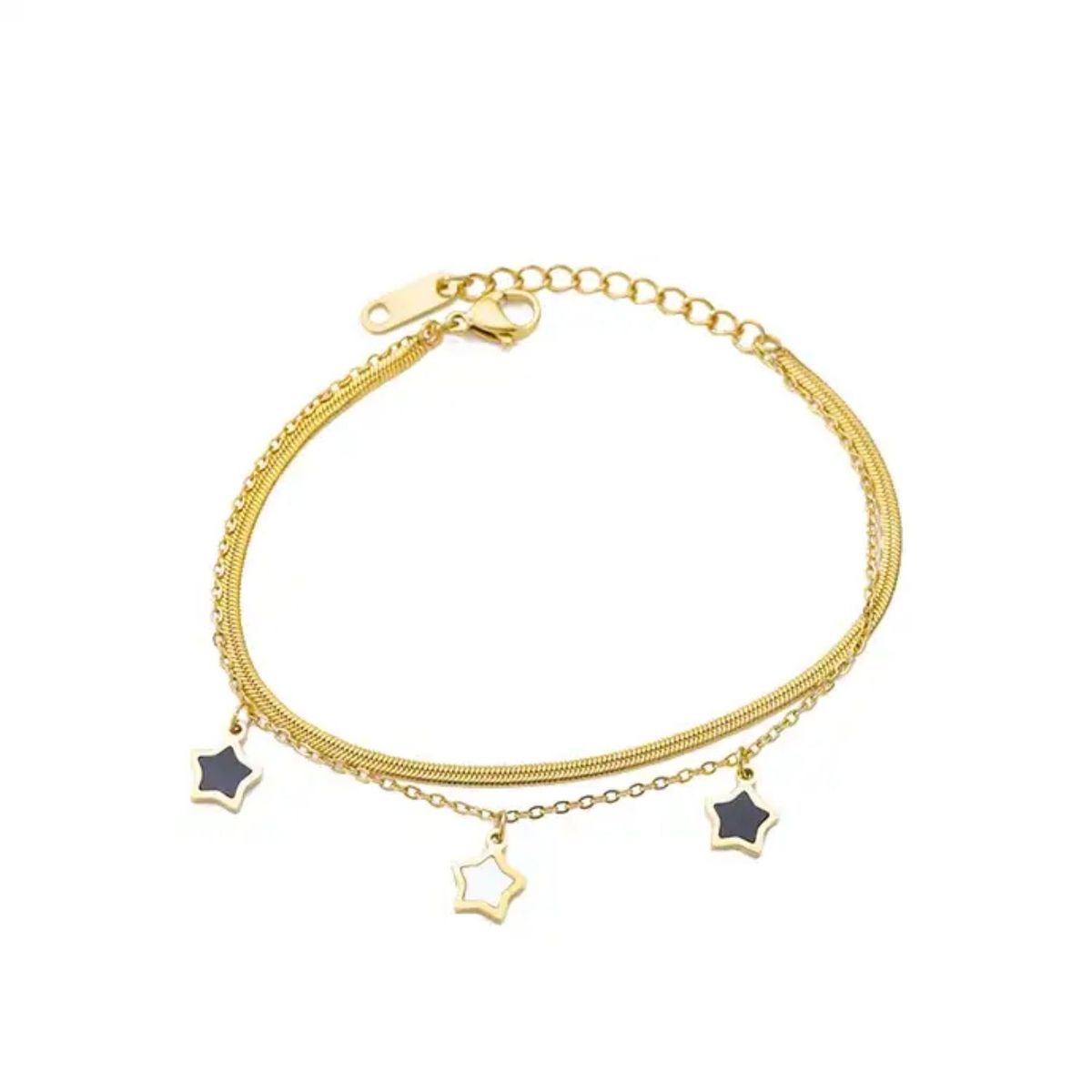 GENERICO - Pulsera Estrella de acero inoxidable chapadas para mujer