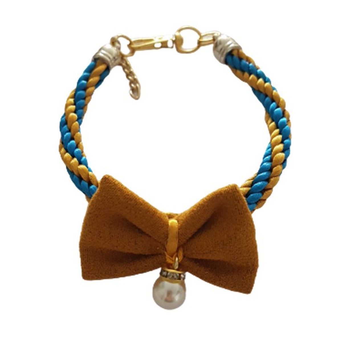 GENERICO - Collar Para Perros Corbatín Mostaza - Cuello 42 a 47 cm