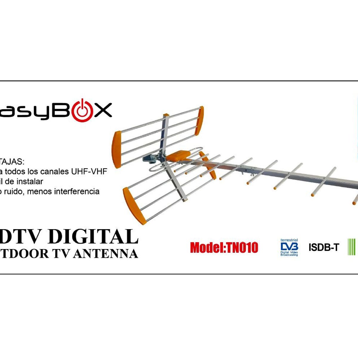 Easy Corp - ANTENA DE TELEVISION HD EASYBOX CON 10 METROS DE CABLE