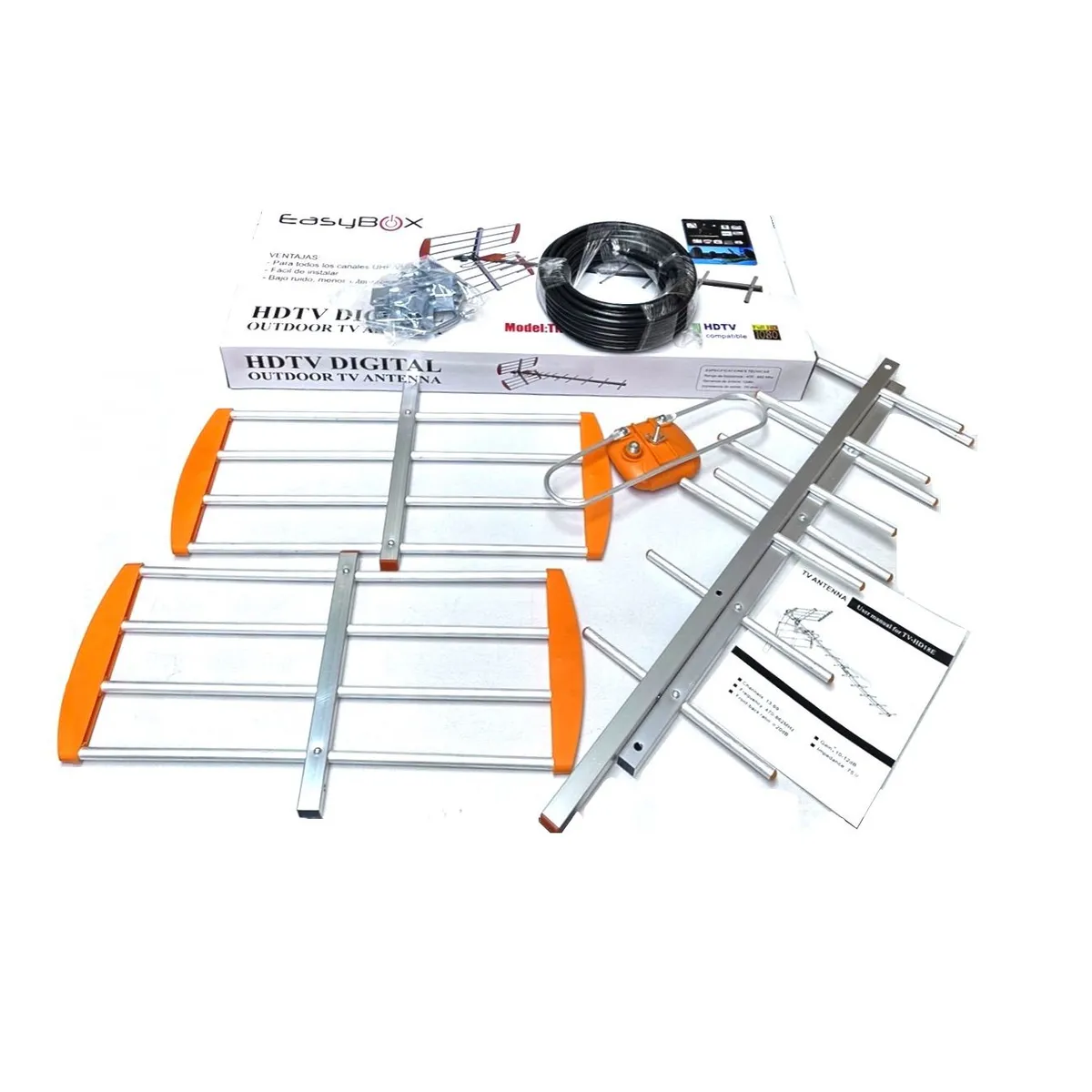 Easy Corp - ANTENA DE TELEVISION HD EASYBOX CON 10 METROS DE CABLE