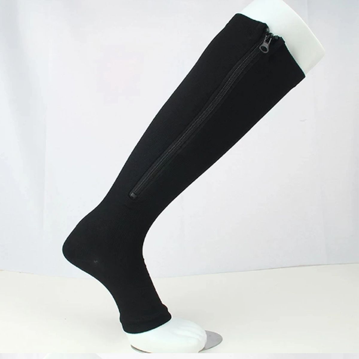 GENERICO - Medias de Compresión Negro Talla S-M  - Con cierre reforzado - el par