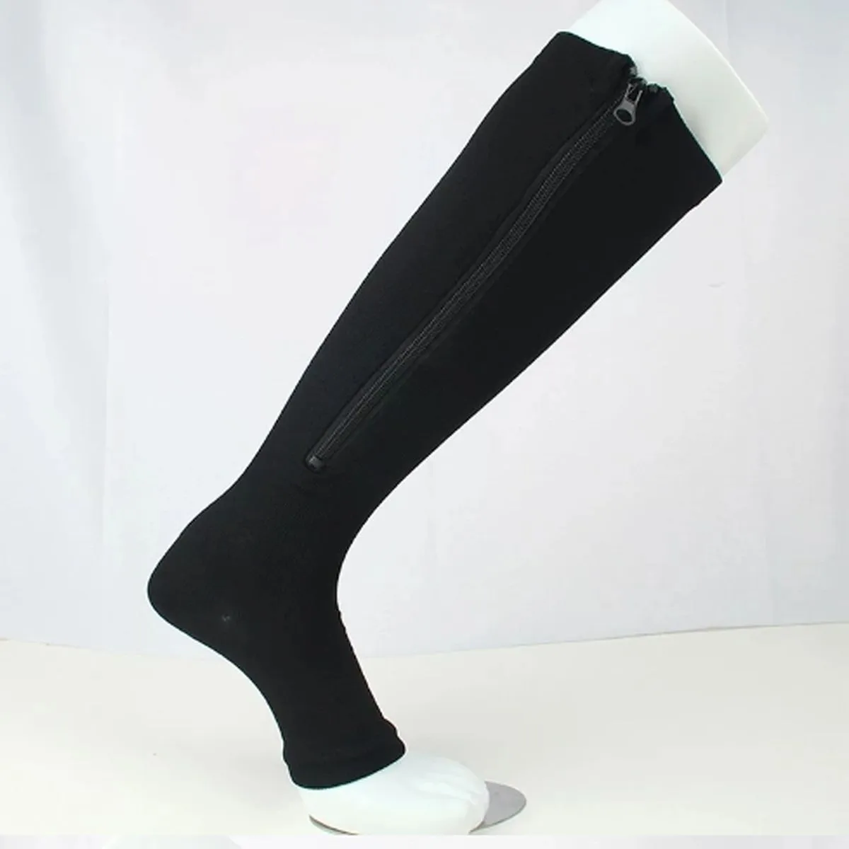 GENERICO - Medias de Compresión Negro Talla L-XL  - Con cierre reforzado - el par