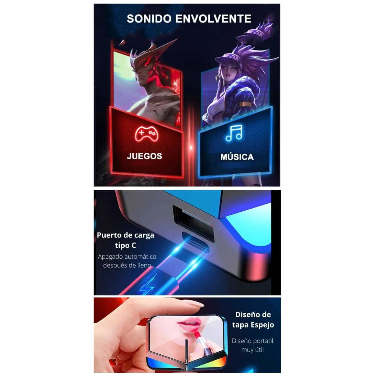 TWS - Audifono Bluetooth M28 Hasta 8H Full Music