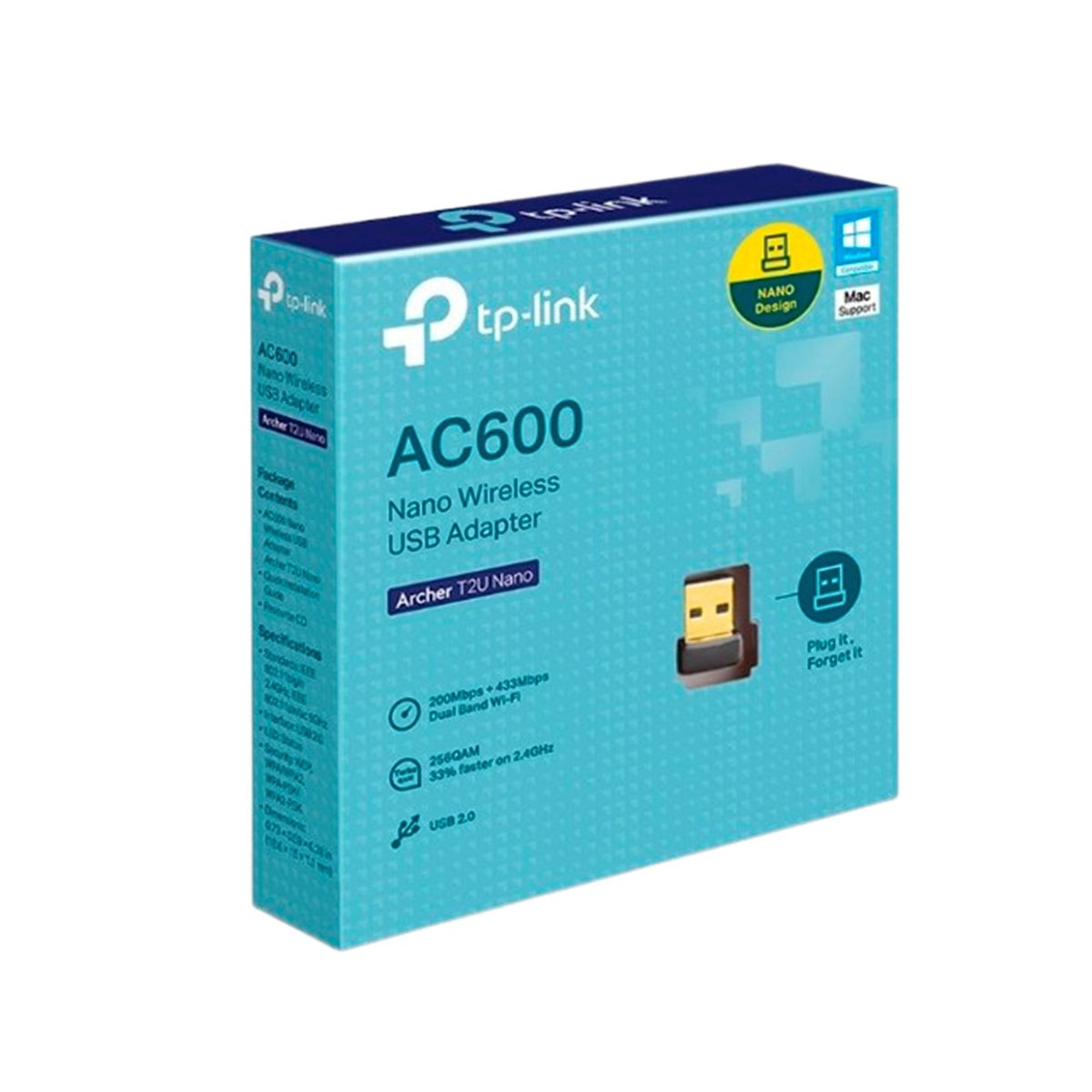 TP LINK - ADAPTADOR INALAMBRICO TP-LINK ARCHER T2U V1 NANO P/N:ARCHER T2U NANO