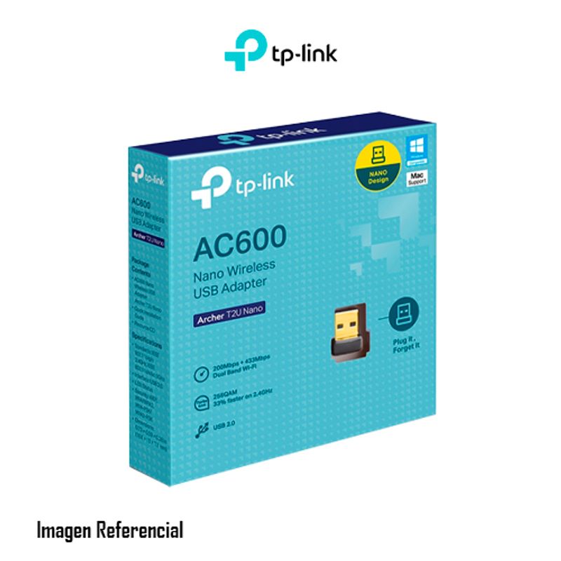 TP LINK - ADAPTADOR INALAMBRICO TP-LINK ARCHER T2UB AC600 P/N:ARCHER T2UB NANO