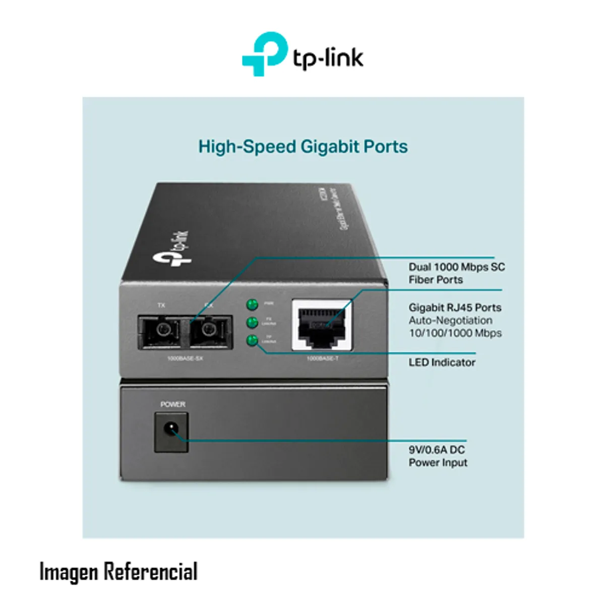 TP LINK - CONVERTIDOR TP-LINK MC200CM V4.2 RJ45 A FIBRA 1000MBPS P/N: MC200CM