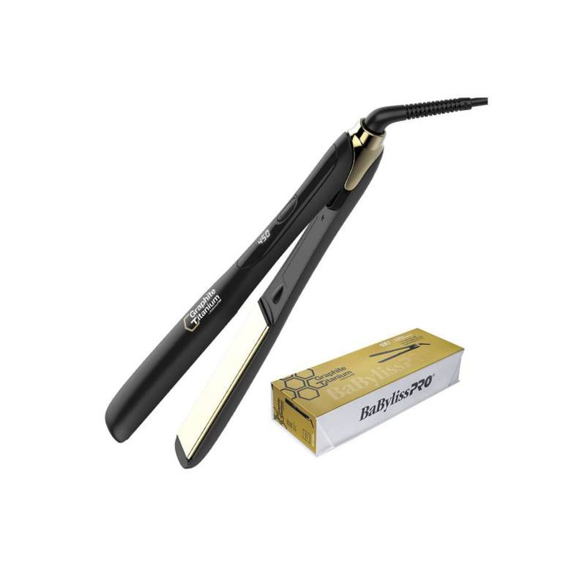 Babyliss Pro - Alisadora Graphite Titanium Iónica 1 1/4? Babyliss Pro – Negro