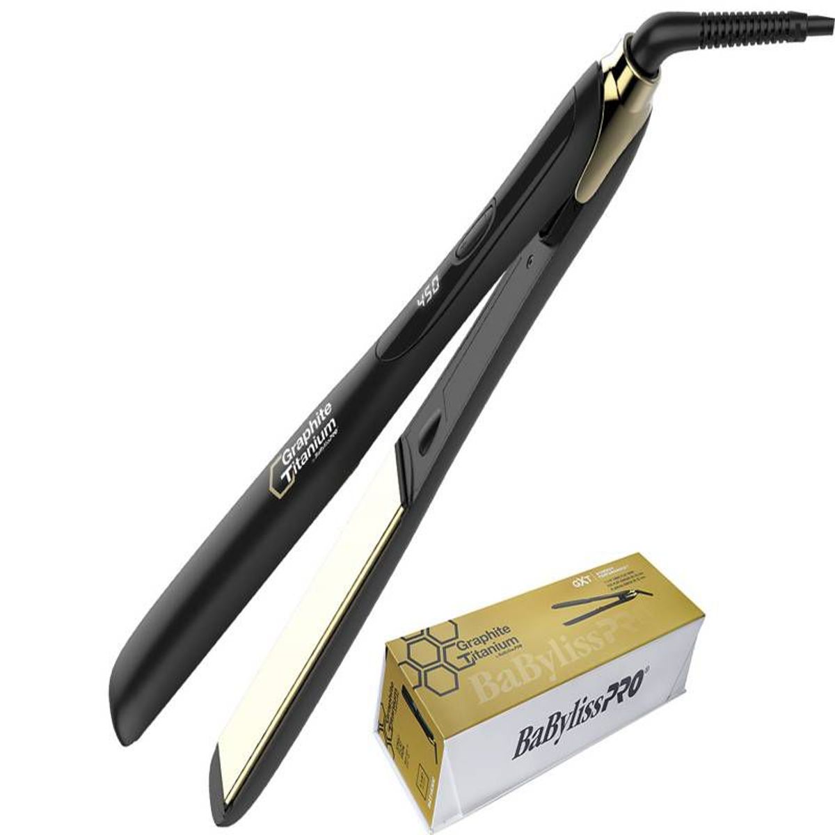 BABYLISS PRO - Alisadora Graphite Titanium Iónica 1? Babyliss Pro  Negro