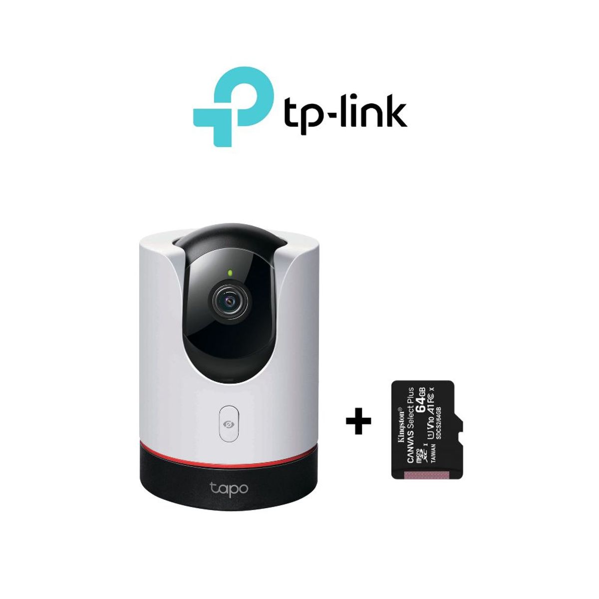 TP LINK - Cámara de seguridad Wi-Fi para interiores 2K Tapo C225 - Tp-Link + SD 64 GB