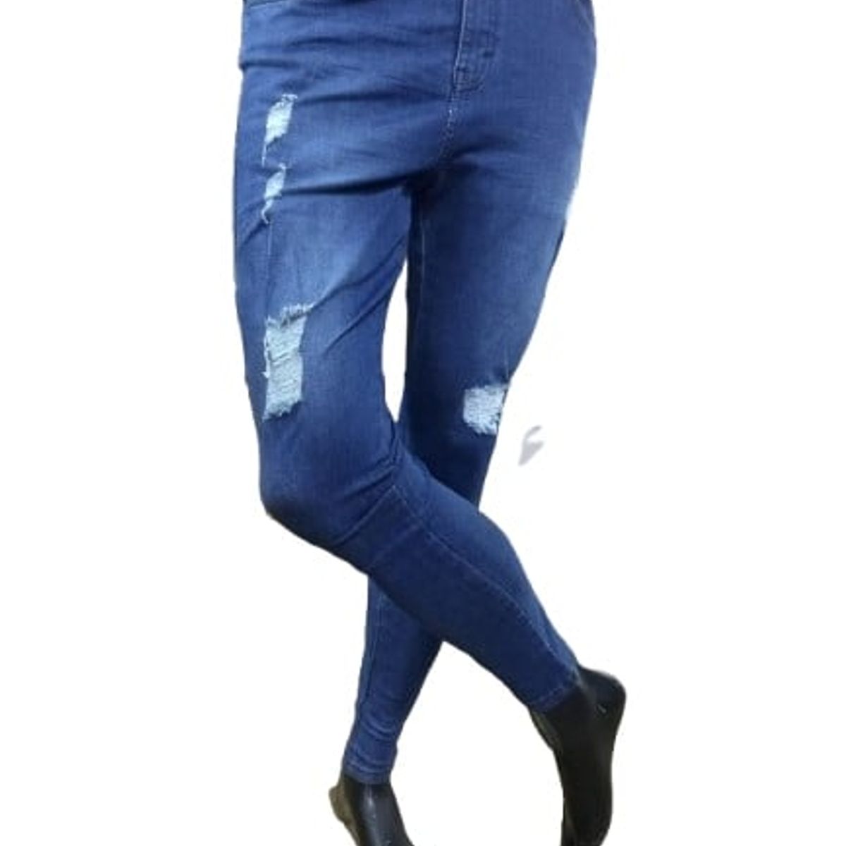 GENERICO - PANTALON JEAN RAZGADO PARA HOMBRE