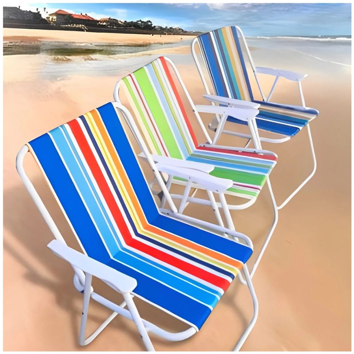 GENERICO - Silla de Playa Camping Terraza Plegable Multicolor