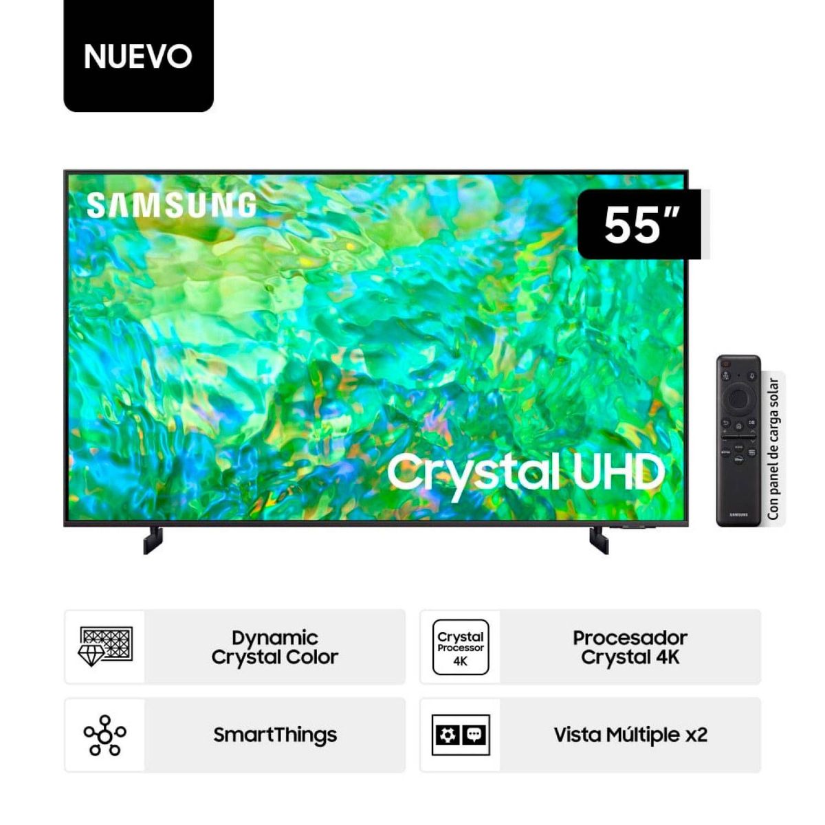 SAMSUNG - Tv Led Samsung 55 Smart Crystal 4K UN55CU8000G Nuevo Modelo - Negro