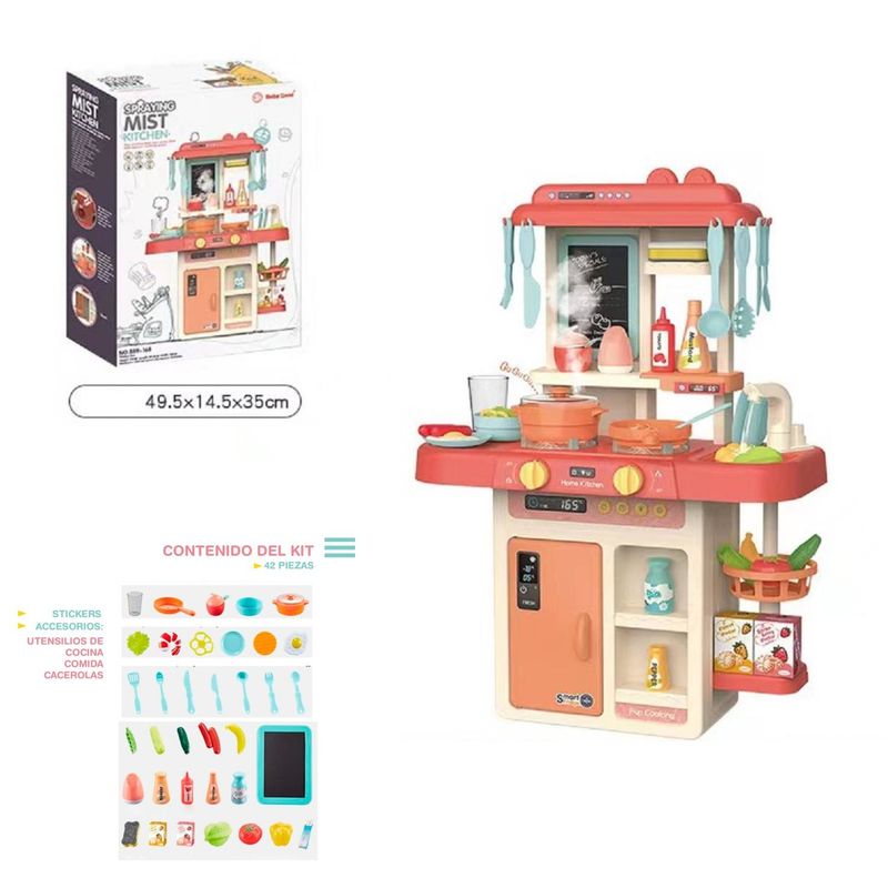 GENERICO - Cocina Kitchen 42 Piezas Luces y Musical 63cm Alto