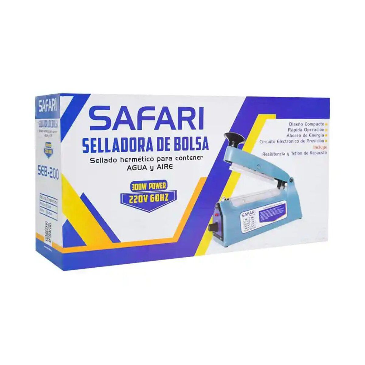 SAFARI - Selladora de bolsa 20 cm, plástico, Safari