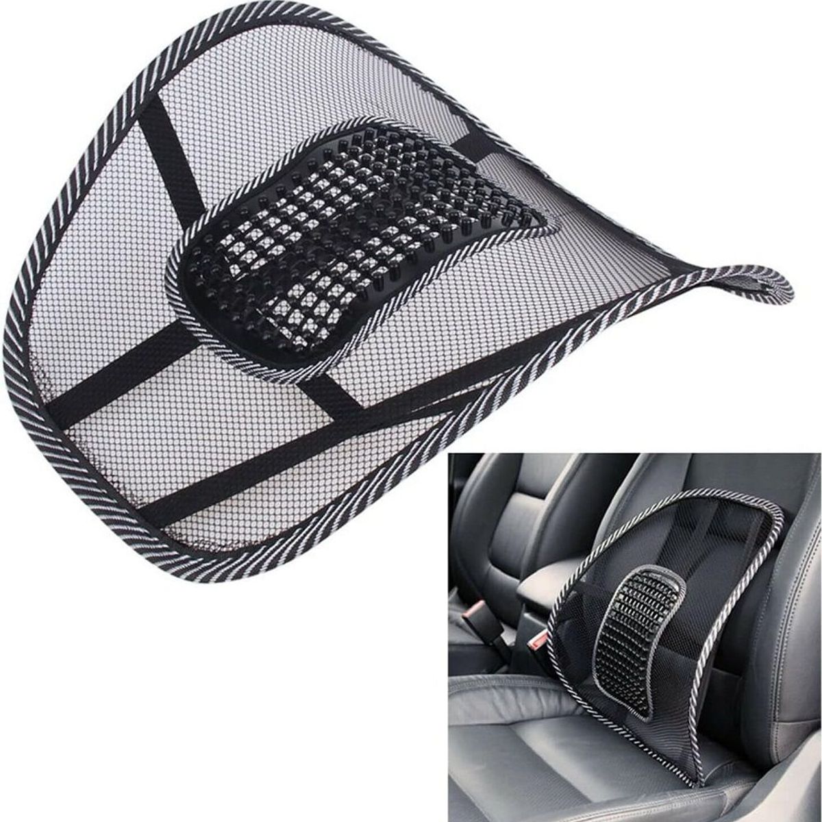 GENERICO - Respaldar lumbar para asiento de auto soporte de maya