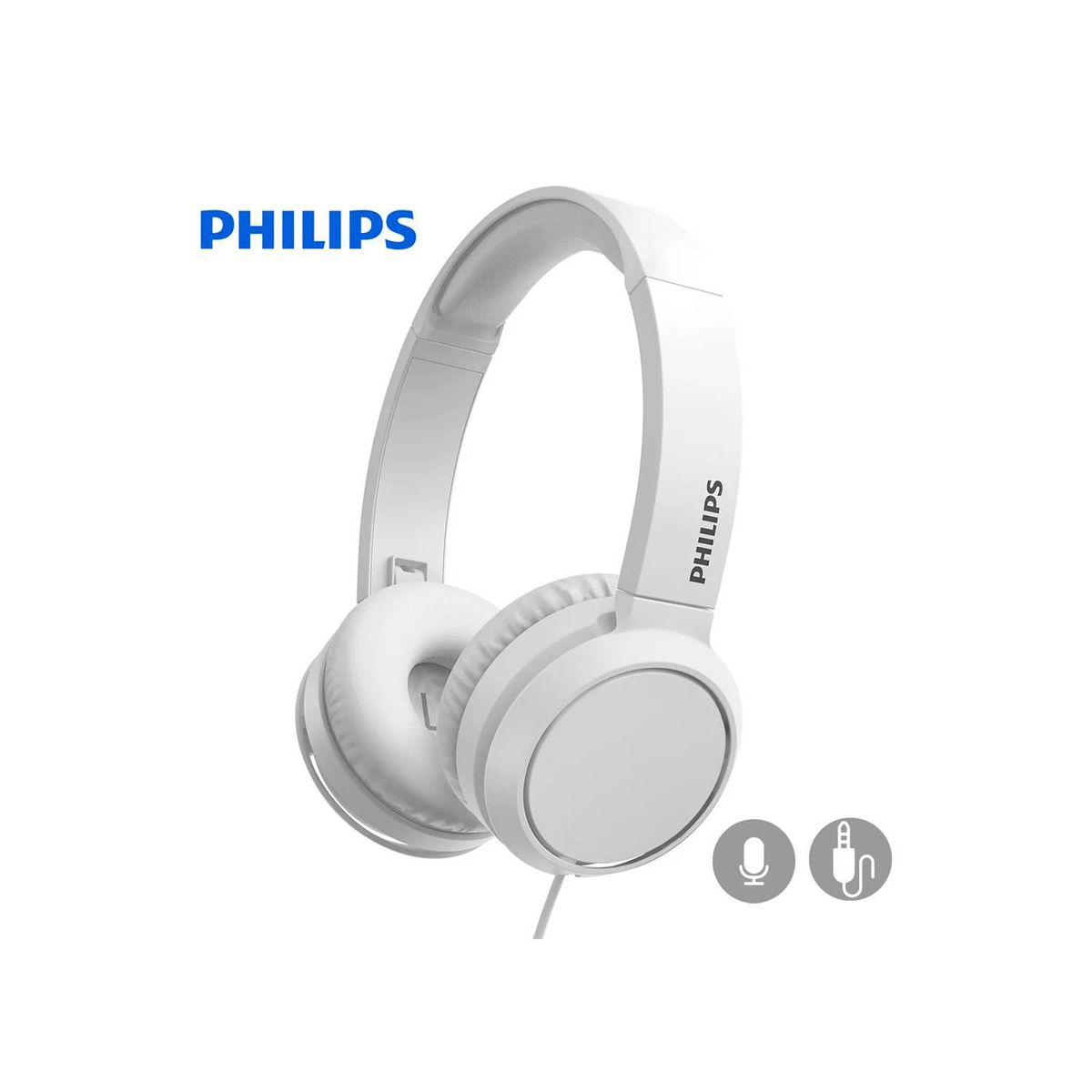 PHILIPS - Audifonos Philips On Ear Bass TAH4105WT 35mm Blanco