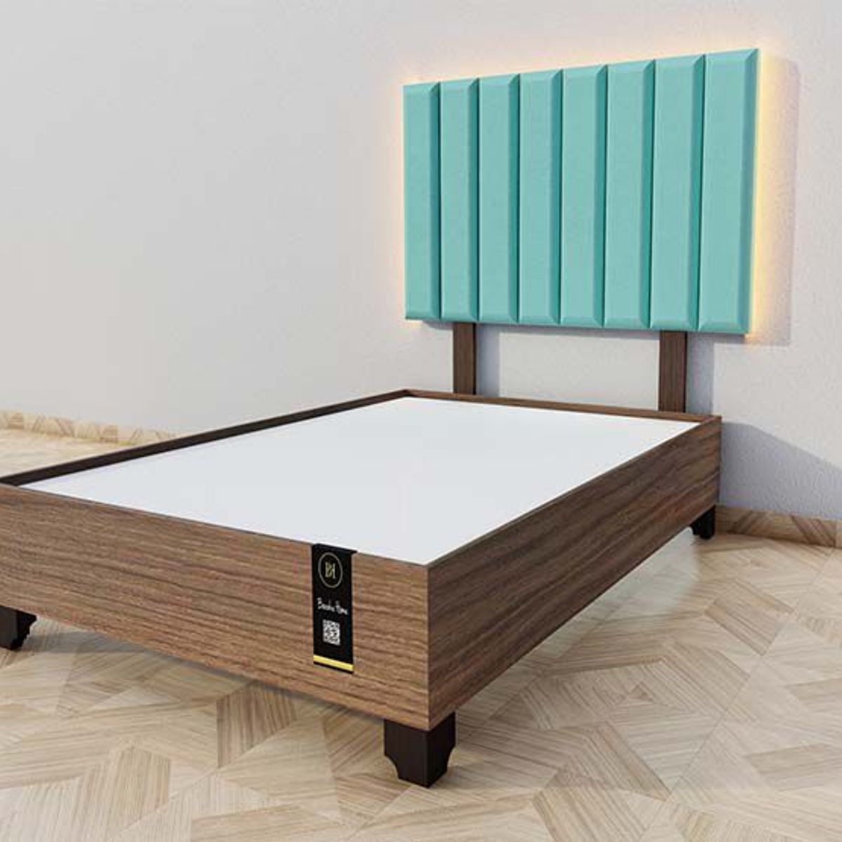 BARAKA HOME - Dormitorio Enns + Cabecera Led Córdoba 1.5 plz - Jade y Catania