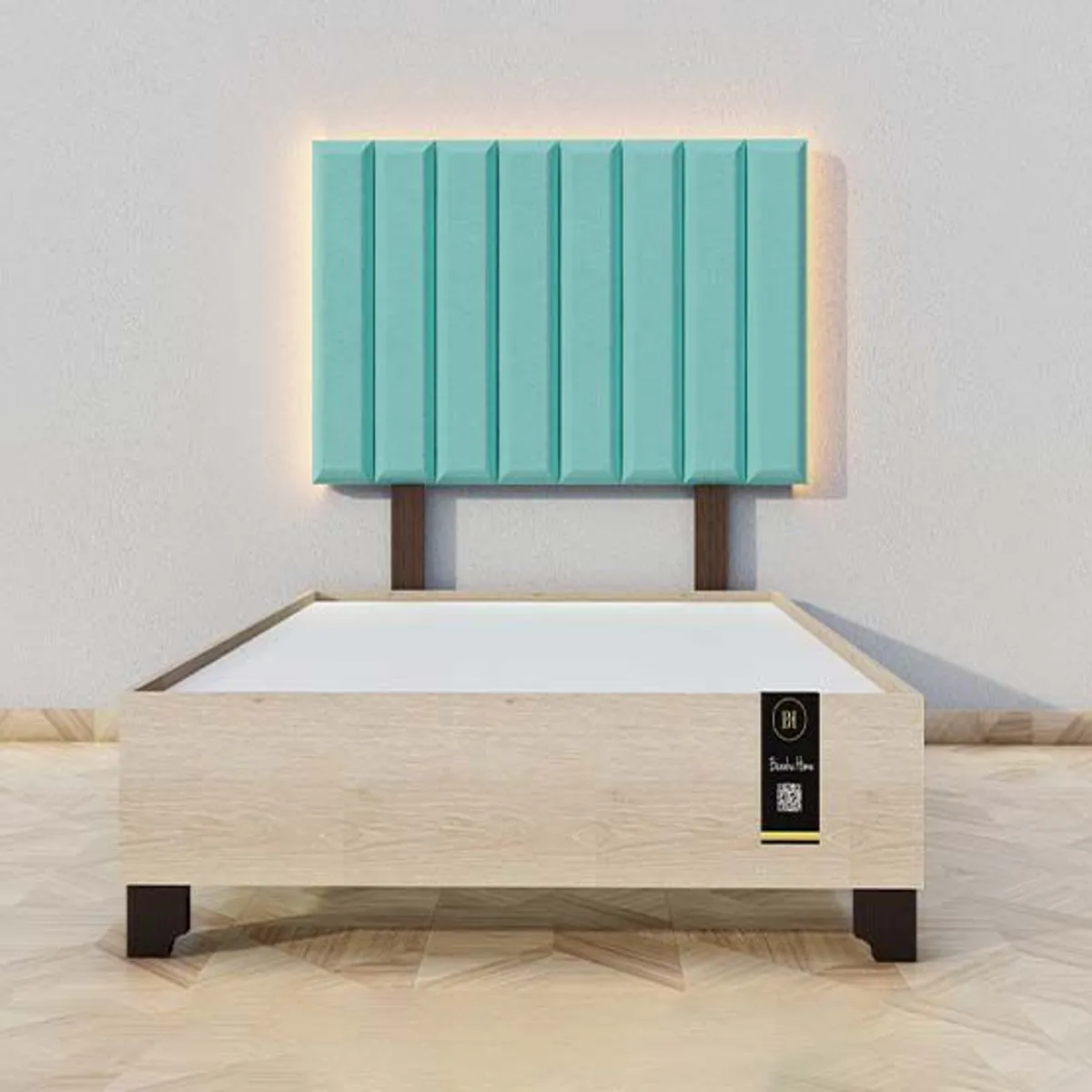 BARAKA HOME - Dormitorio Enns + Cabecera Led Córdoba 1.5 plz - Jade y Damasco