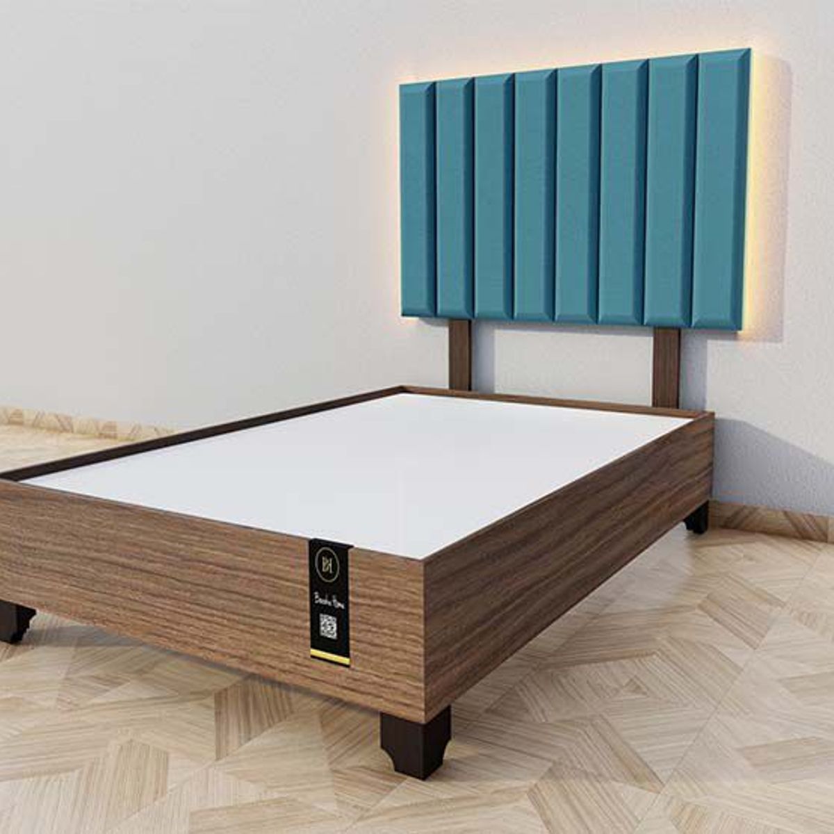 BARAKA HOME - Dormitorio Enns + Cabecera Led Córdoba 2 plz - Cobalto y Catania