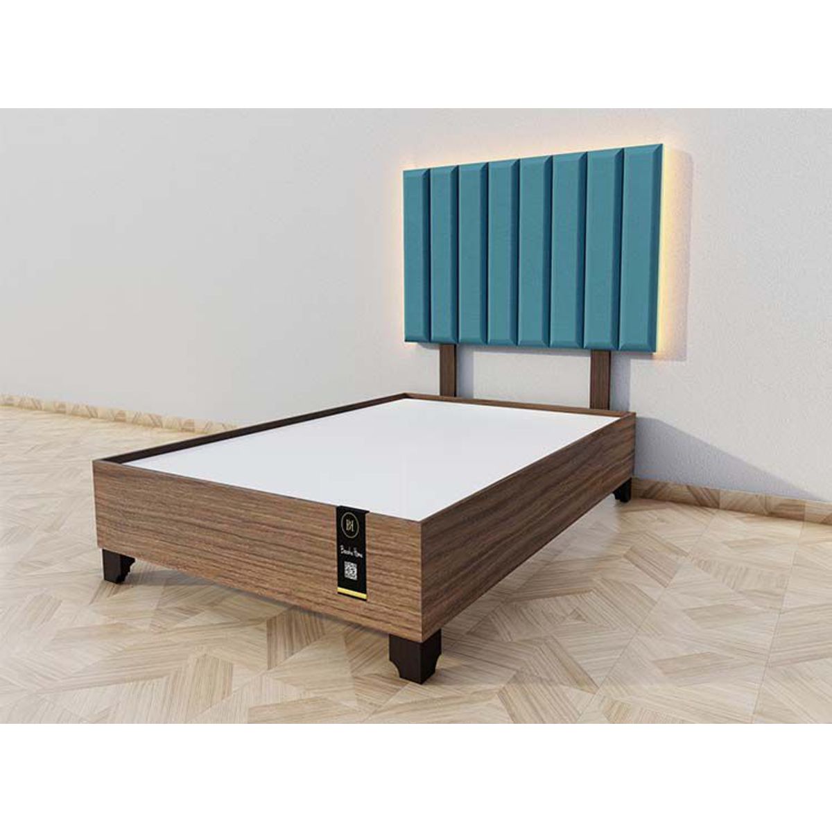 BARAKA HOME - Dormitorio Enns + Cabecera Led Córdoba 2 plz - Cobalto y Catania