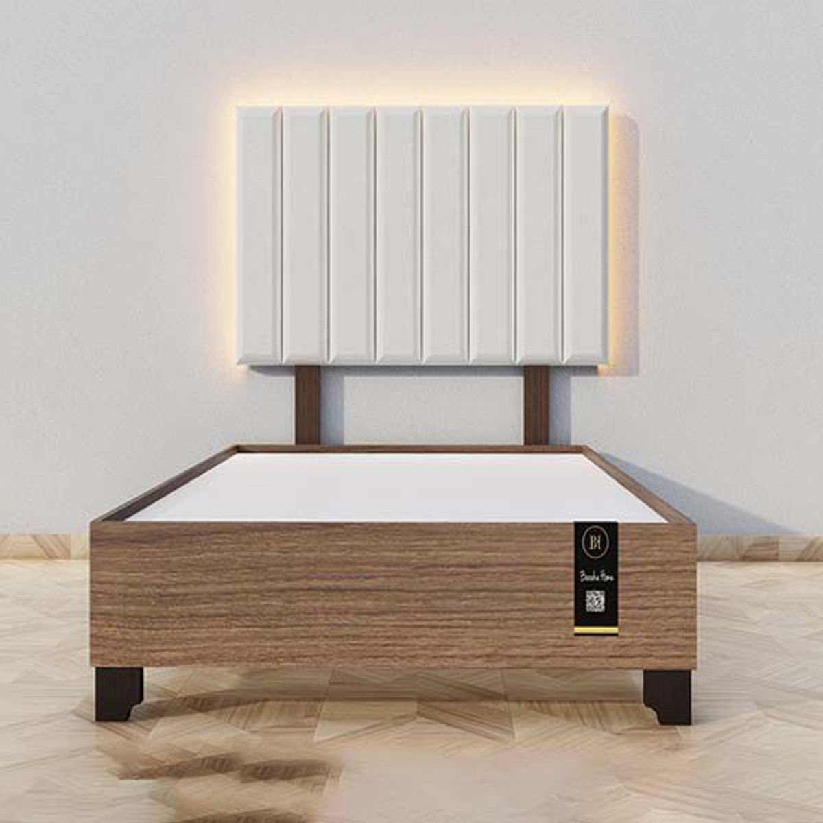 BARAKA HOME - Dormitorio Enns + Cabecera Led Córdoba 2 plz - Beige Claro y Catania