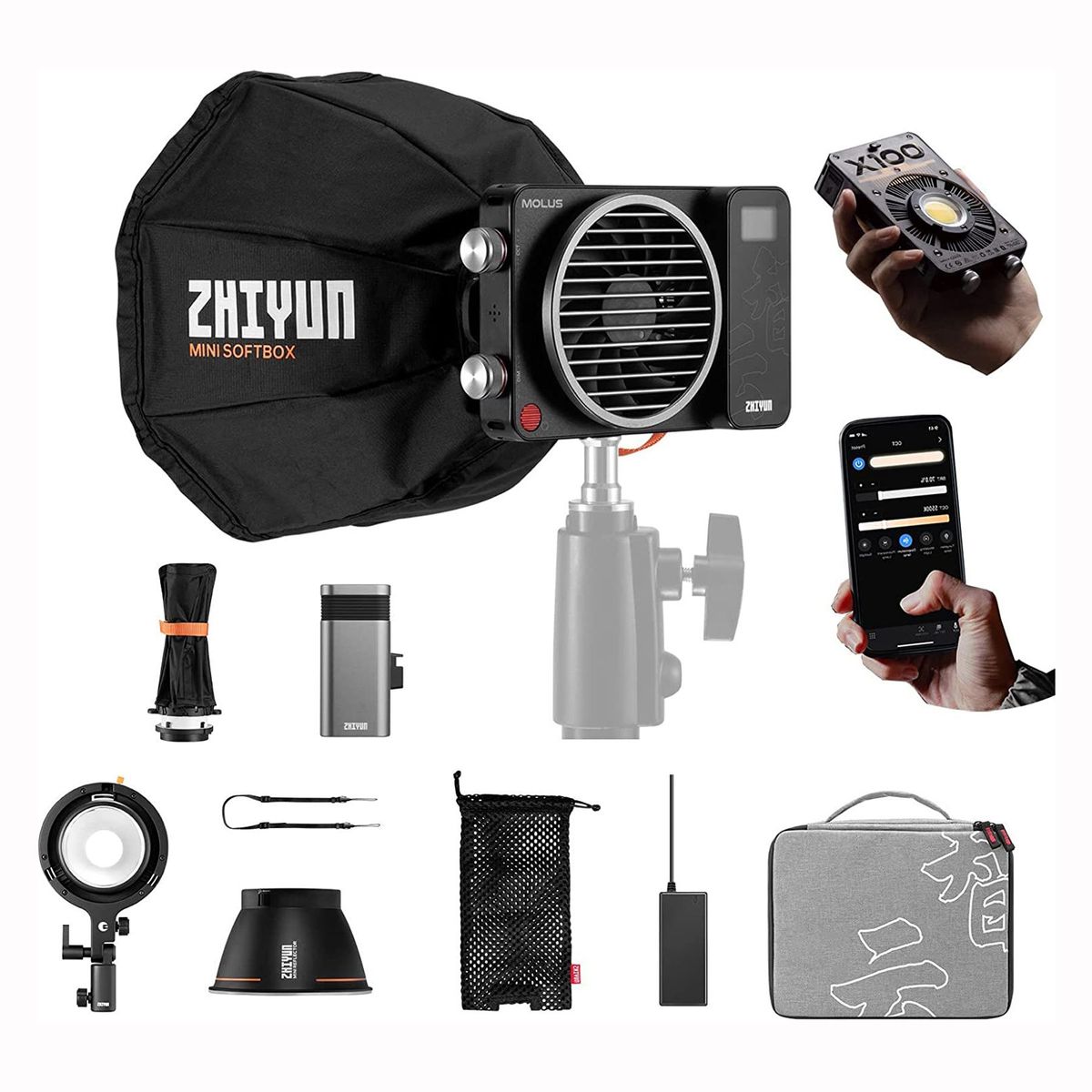 ZHIYUN - Zhiyun Molus X100 PRO Luz de video COB de 100W