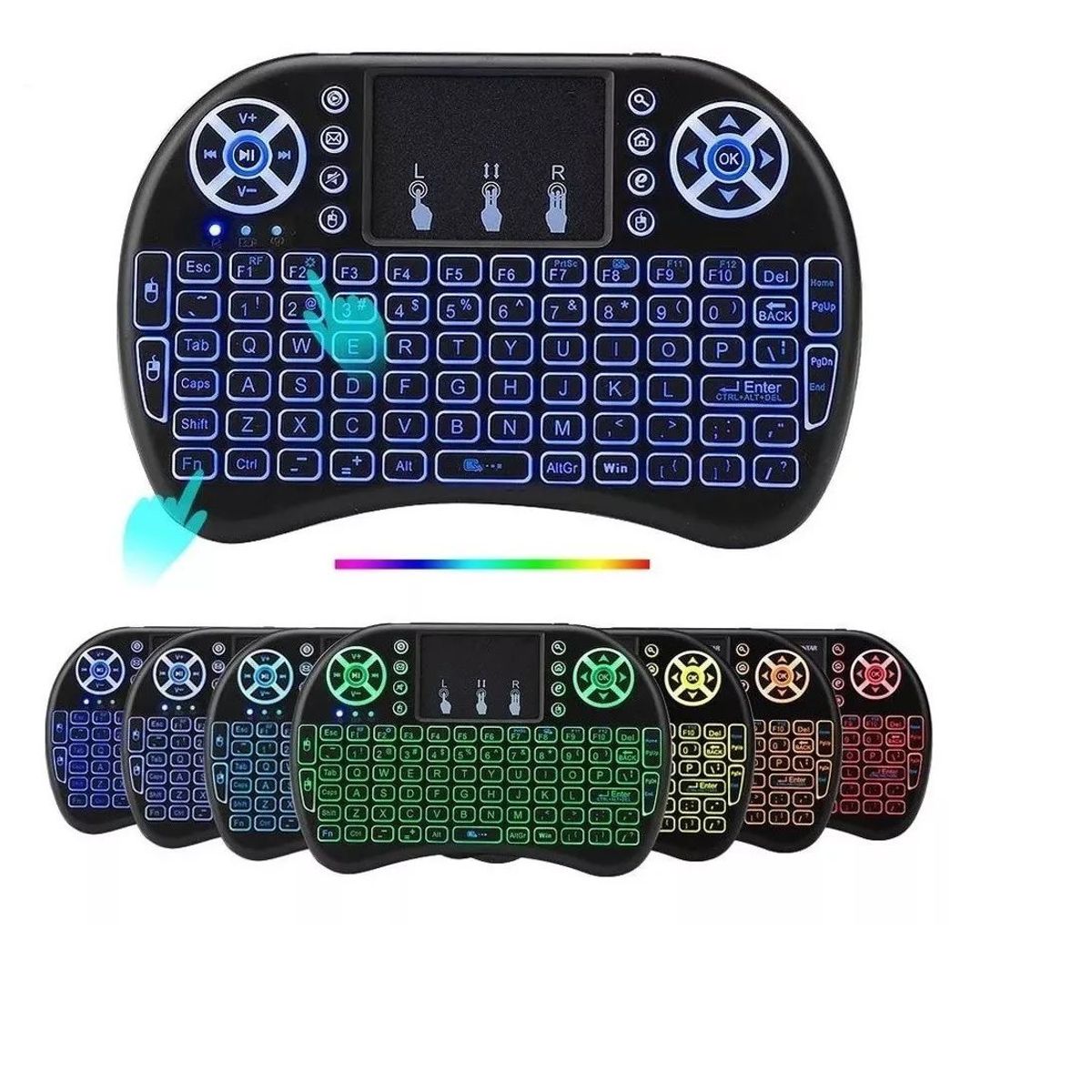 GENERICO - Mini Teclado Iluminado Inalámbrico para smart tv  tv box