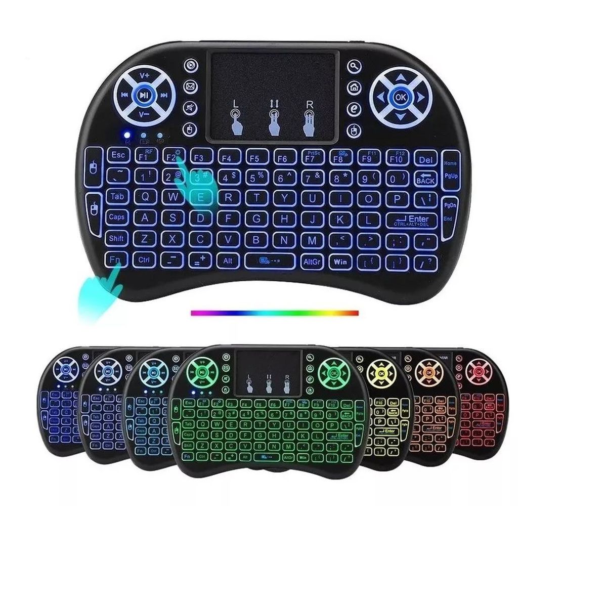 GENERICO - Mini Teclado Iluminado Inalámbrico para smart tv  tv box