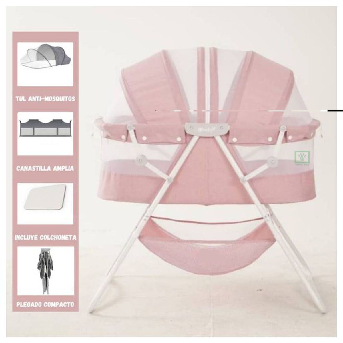 EBABY - Cuna Portátil Plegable Para Bebé »DOLLY» PINK