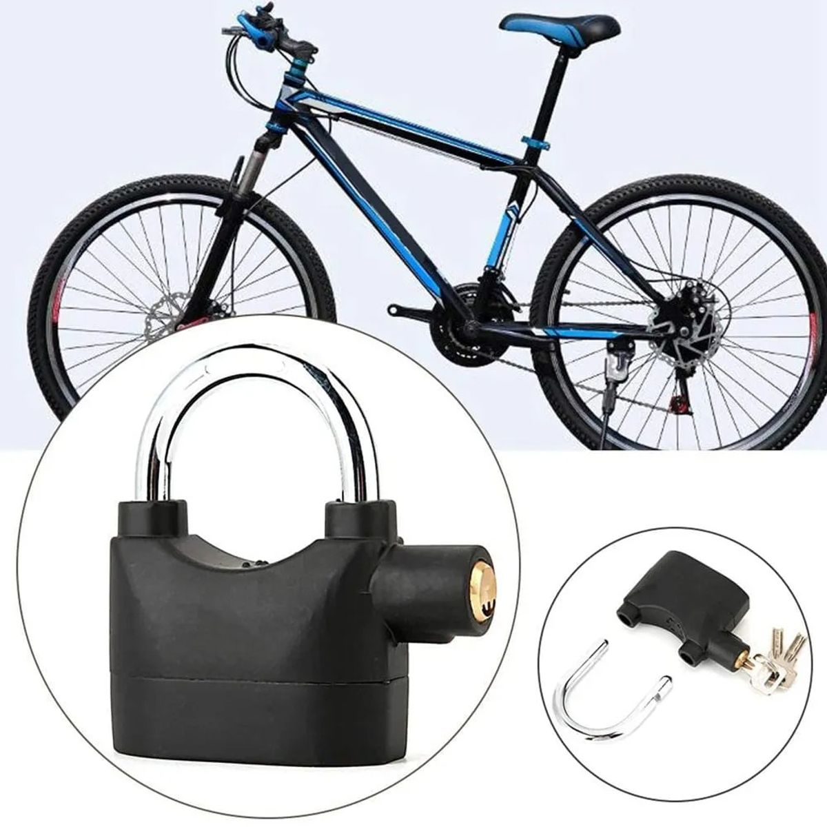 OEM - Candado con Alarma Dark 110decibeles 110db Antirrobo Cerradura