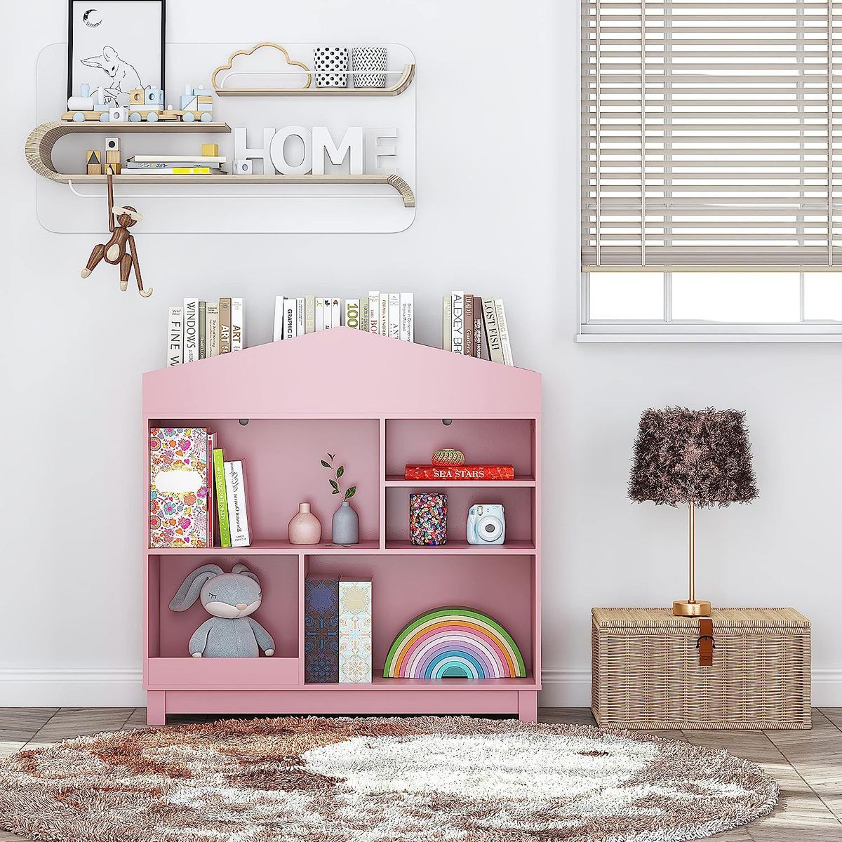 GENERICO - Librero Juguetero Infantil Armado Casey Color Rosa - Gaudi