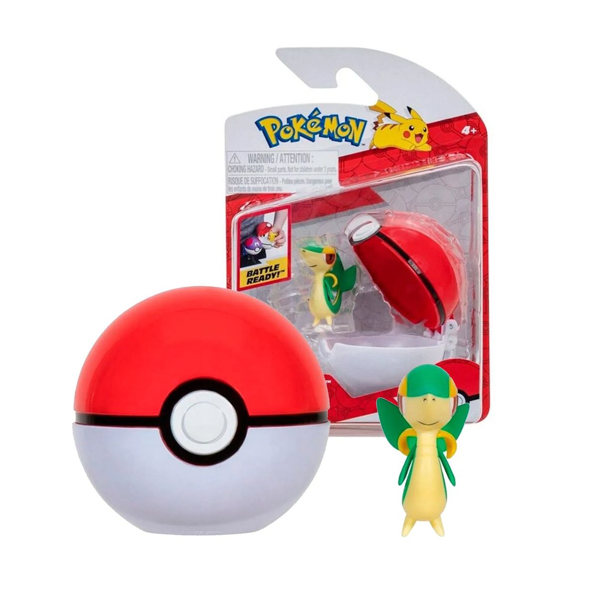 JAZWARES - Pokemon Clip Snivy Con Pokebola