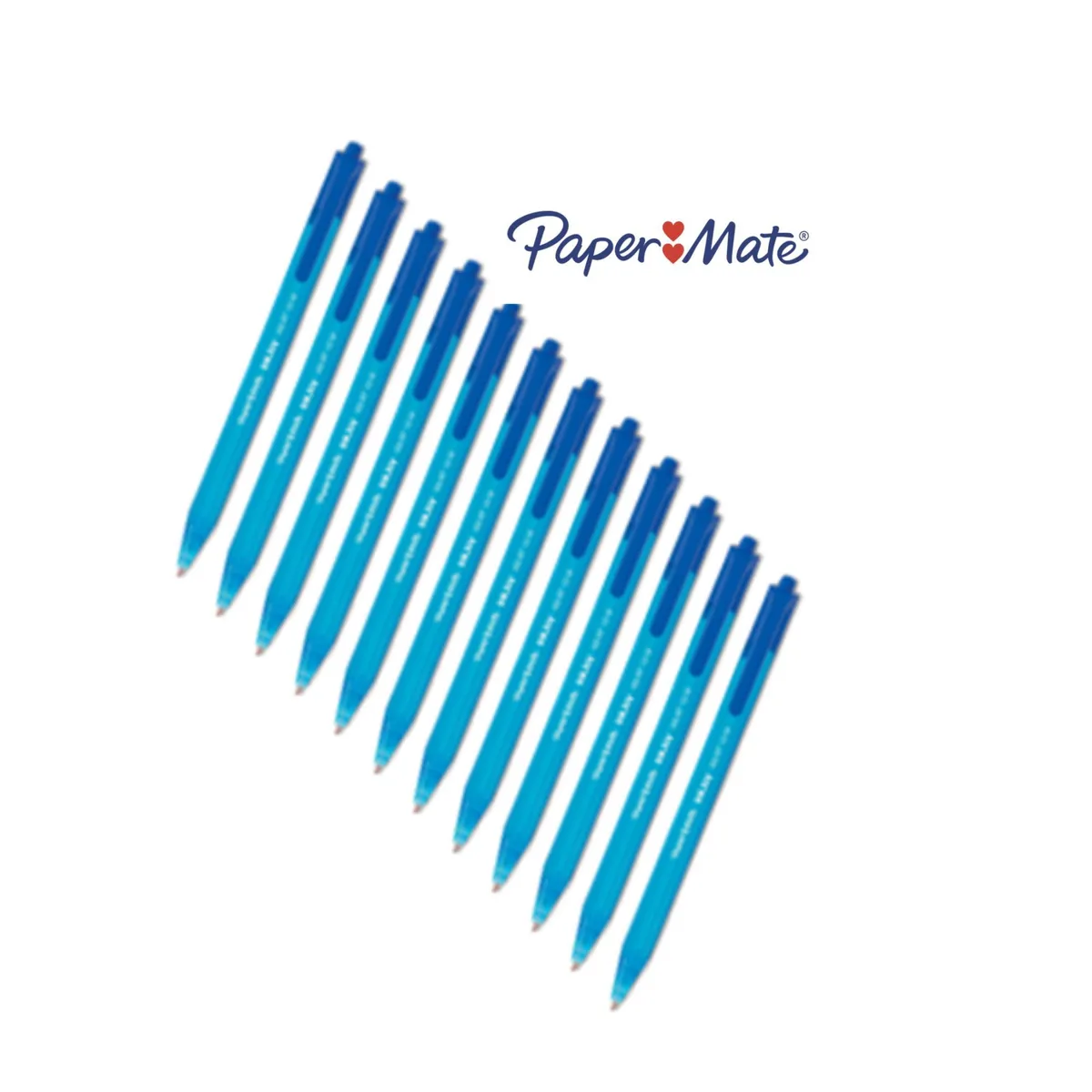 PAPER MATE - Boligrafo Inkjoy Retractil 100RT Punta Media Azul x12