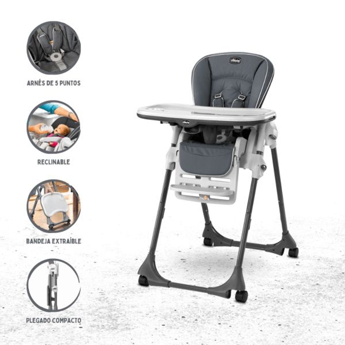 CHICCO - Silla de Comer para Bebé Graduable »POLLY SINGLEPAD»
